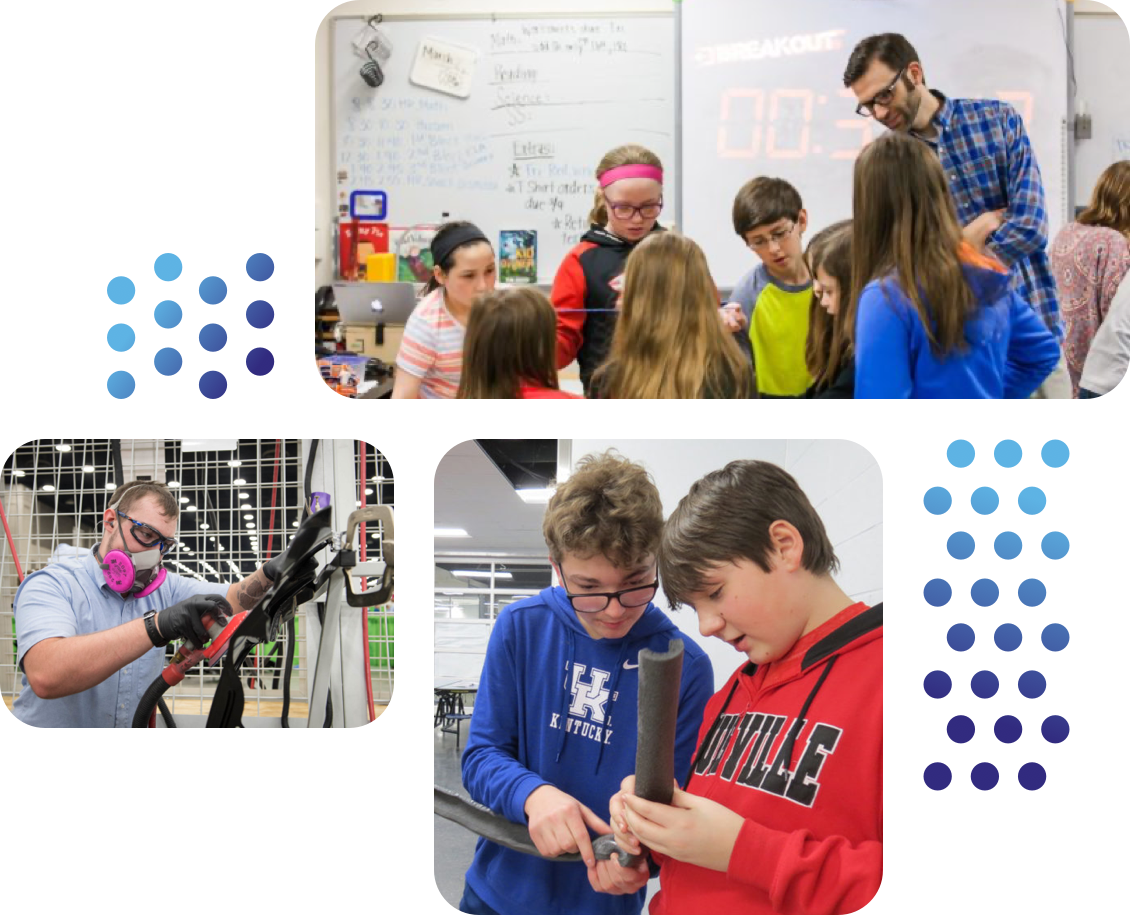image collage of different student and vocational workers